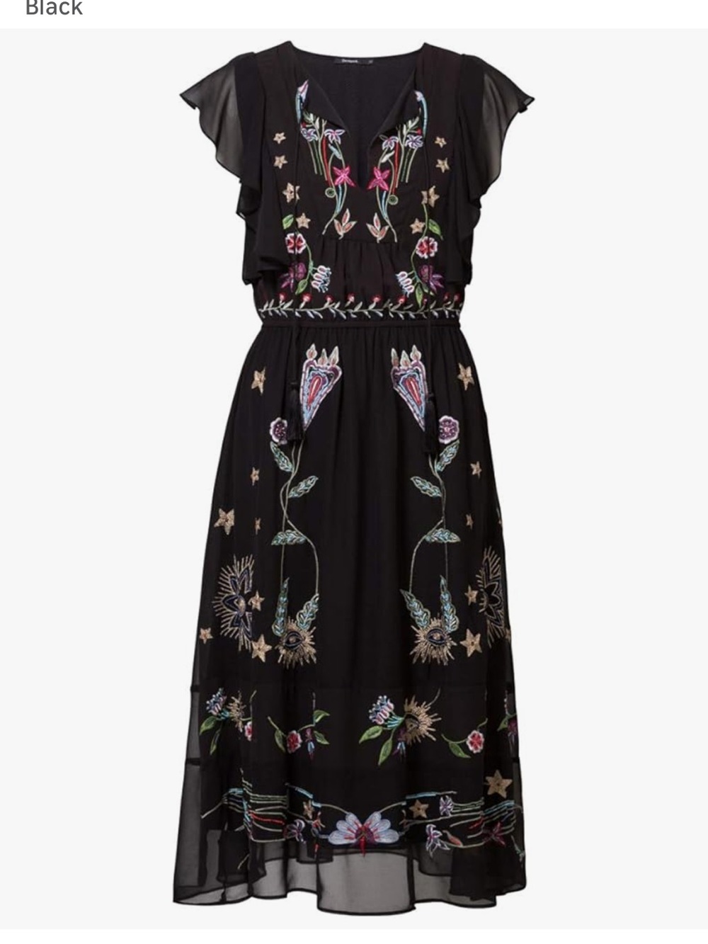 Desigual Vest Sandy Embroidered Midi Dress - Picture 2 of 4